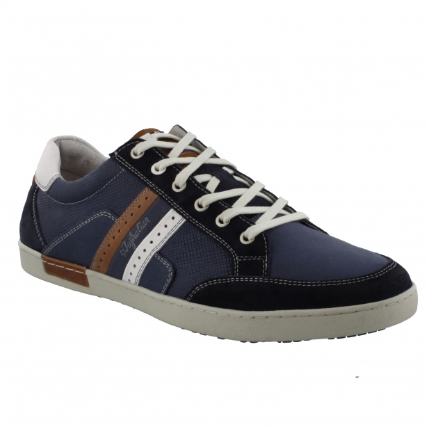 Australian Footwear Lombardo Leather Ocean Blue/Tan/White